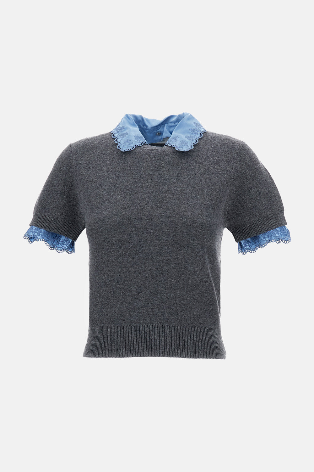 Rabanne Women Knitted T-Shirt With Satin Collar