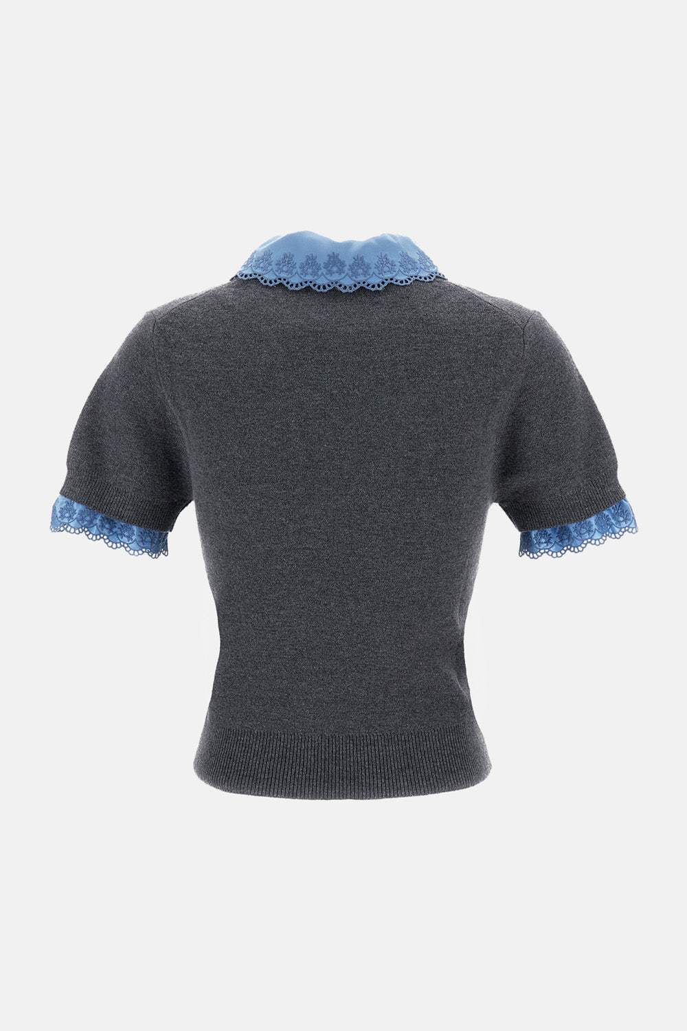 Rabanne Women Knitted T-Shirt With Satin Collar