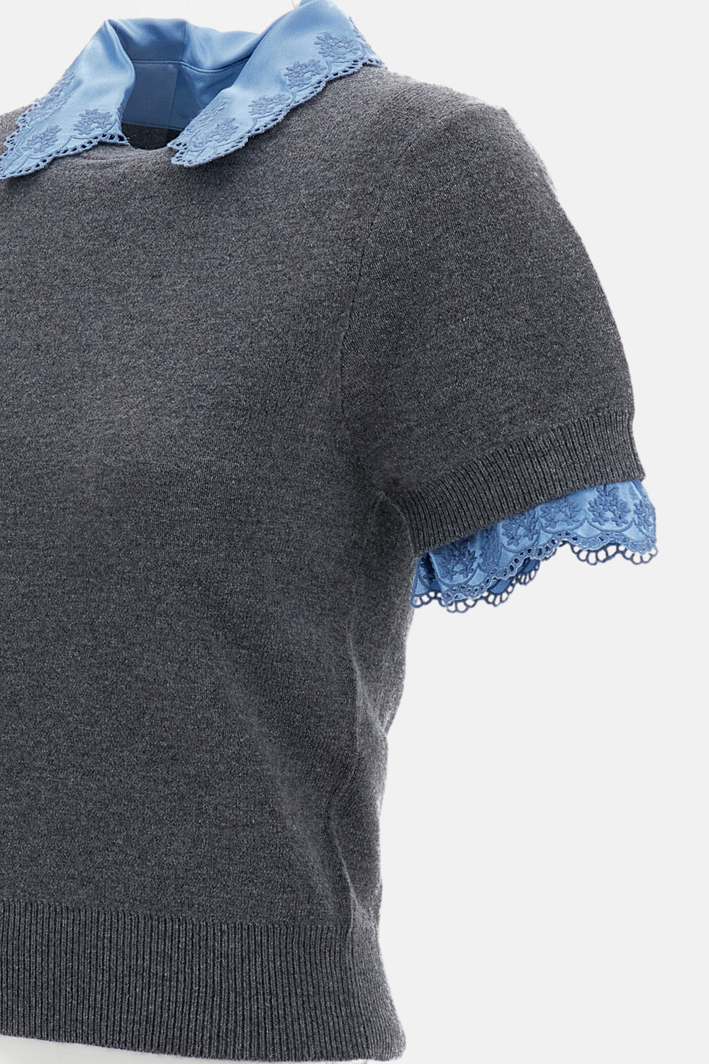 Rabanne Women Knitted T-Shirt With Satin Collar