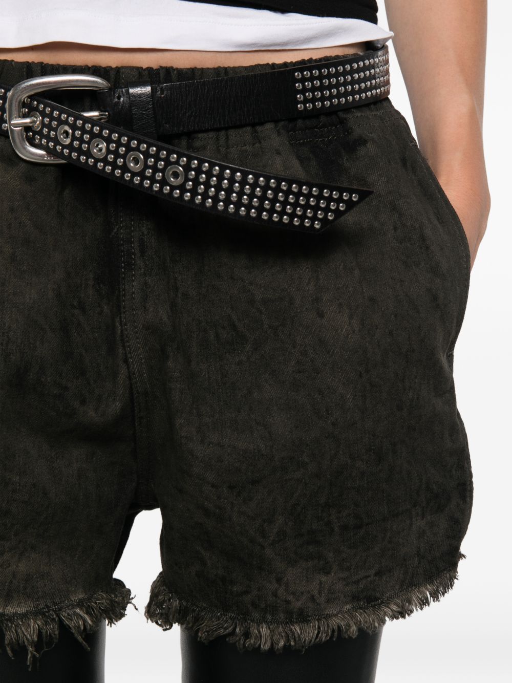 Rick Owens Women Denim Cotton Shorts