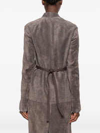 Rick Owens Women Leather Long Coat