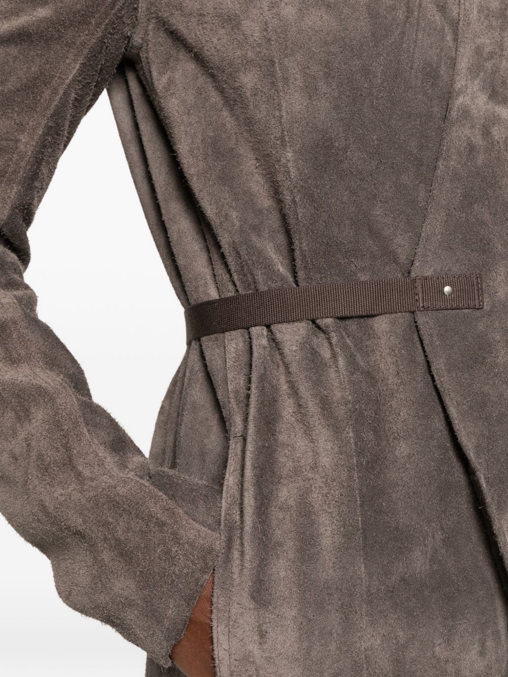 Rick Owens Women Leather Long Coat