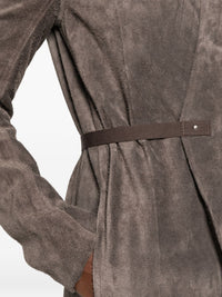 Rick Owens Women Leather Long Coat