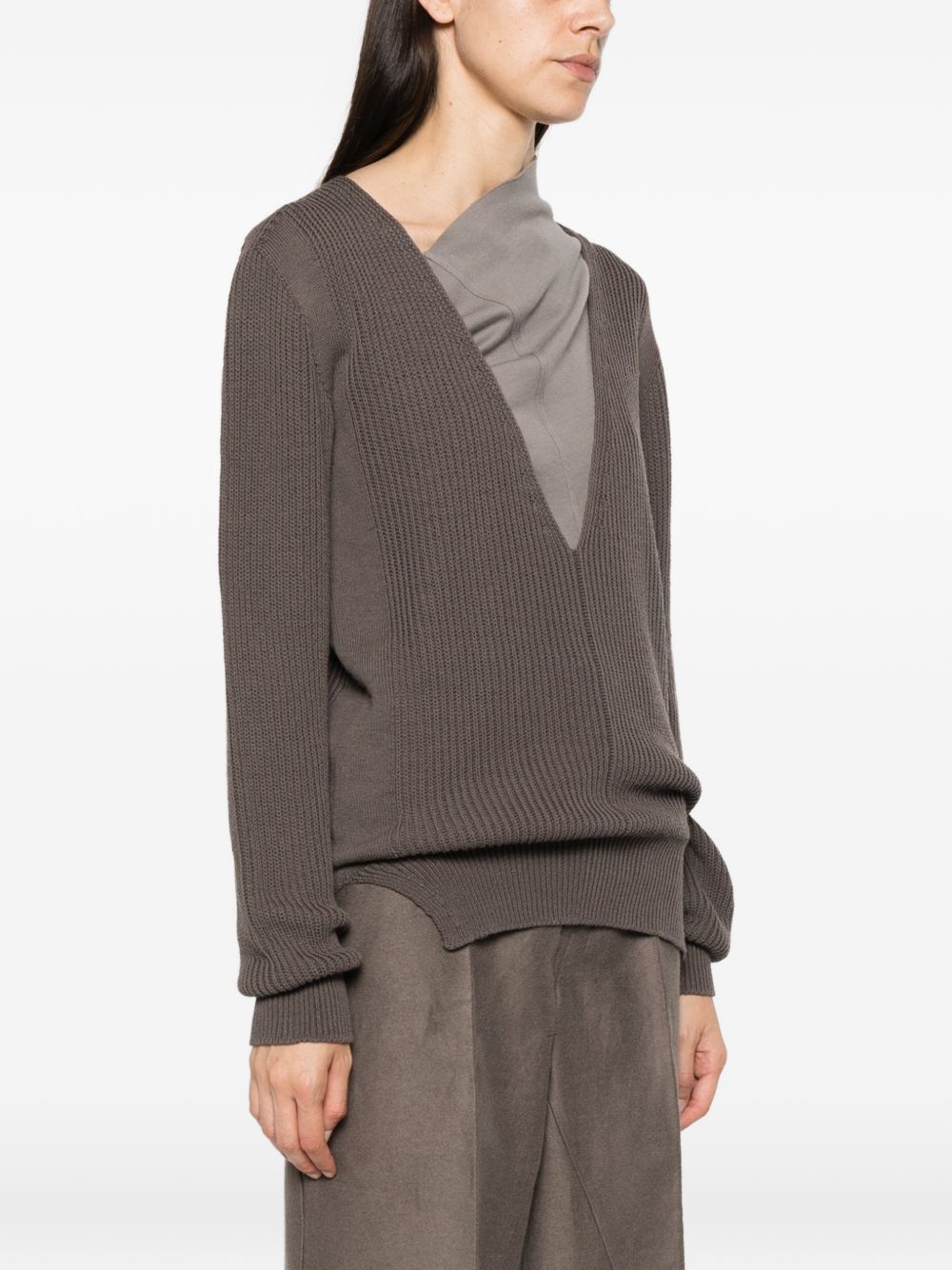 Rick Owens Women Wool V-Necked Sweater
