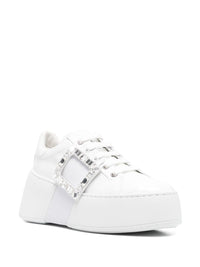 Roger Vivier Women Viv Skate High Strass Leather Sneakers