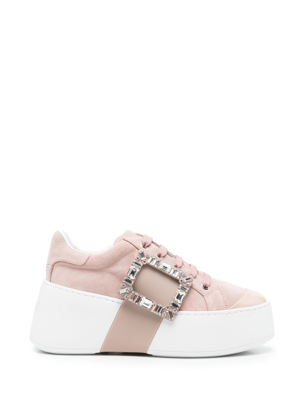 Roger Vivier Women Viv Skate High Strass Leather Sneakers