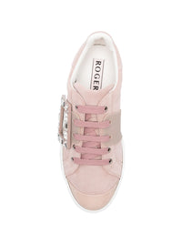 Roger Vivier Women Viv Skate High Strass Leather Sneakers