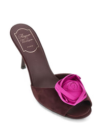 Roger Vivier Women Epine Rose Leather Mules
