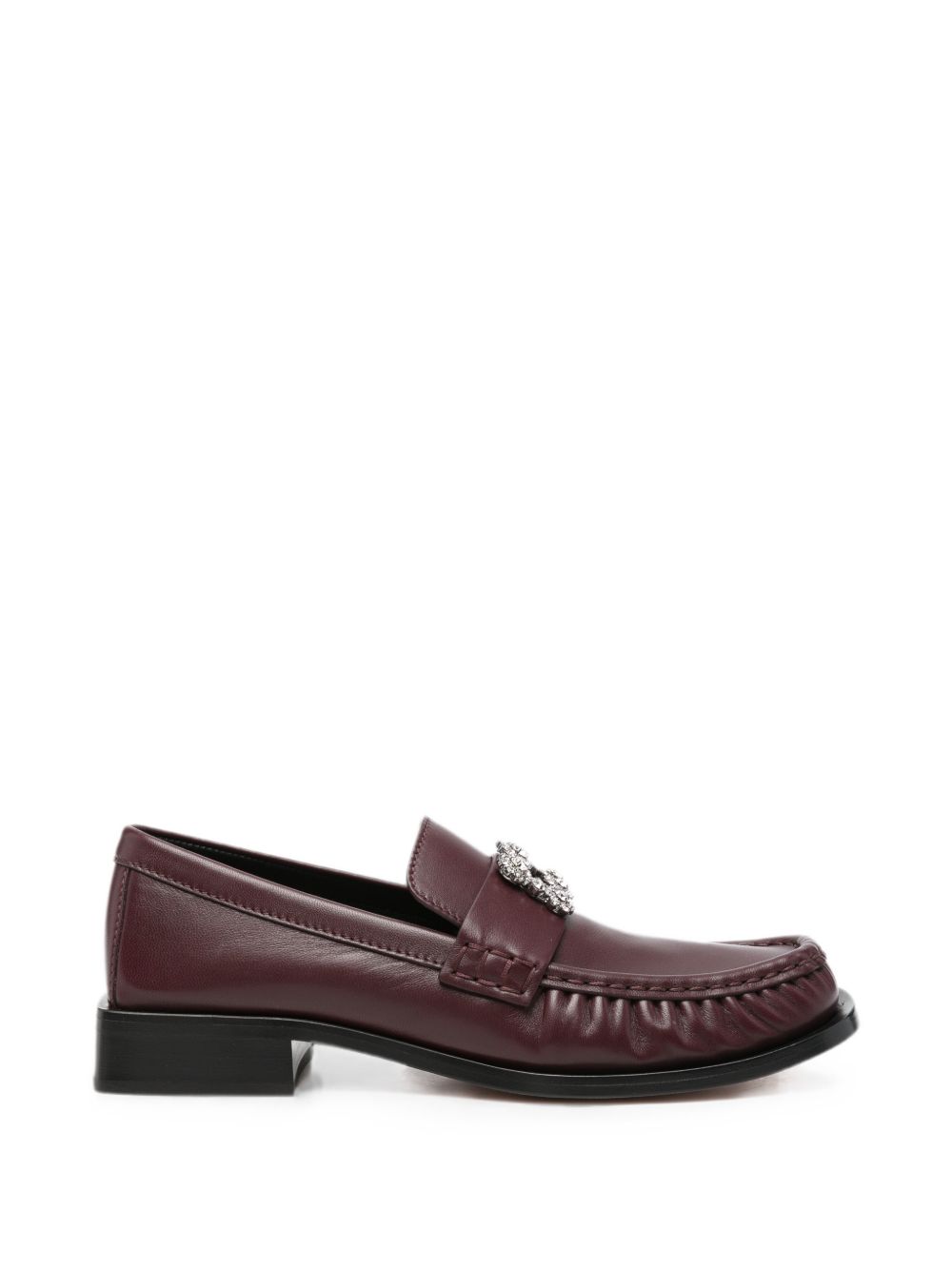 Roger Vivier Women Viv Moc Strass Leather Loafers