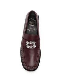 Roger Vivier Women Viv Moc Strass Leather Loafers