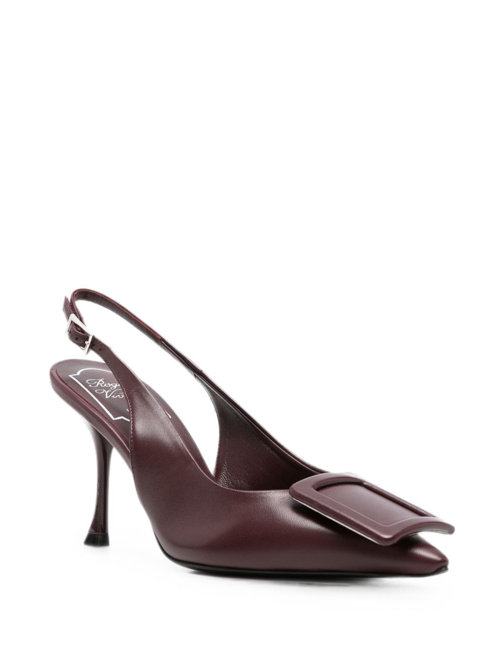 Roger Vivier Women Viv Ville Leather Slingback Pumps