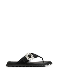 Roger Vivier Women Slidy Flip Satin Thong Sandals