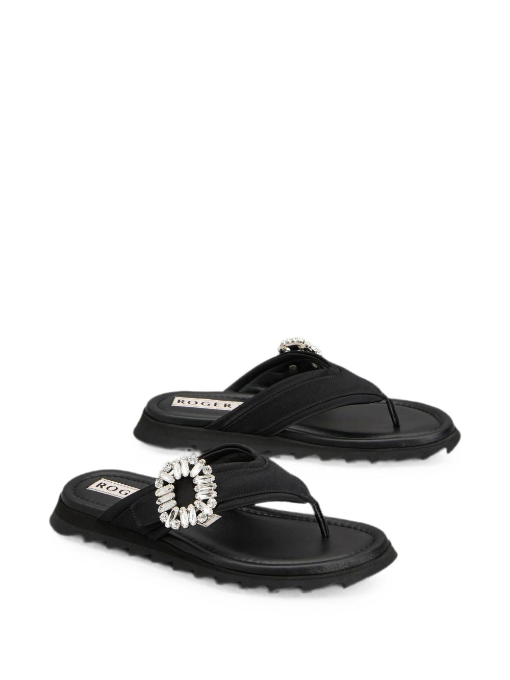 Roger Vivier Women Slidy Flip Satin Thong Sandals