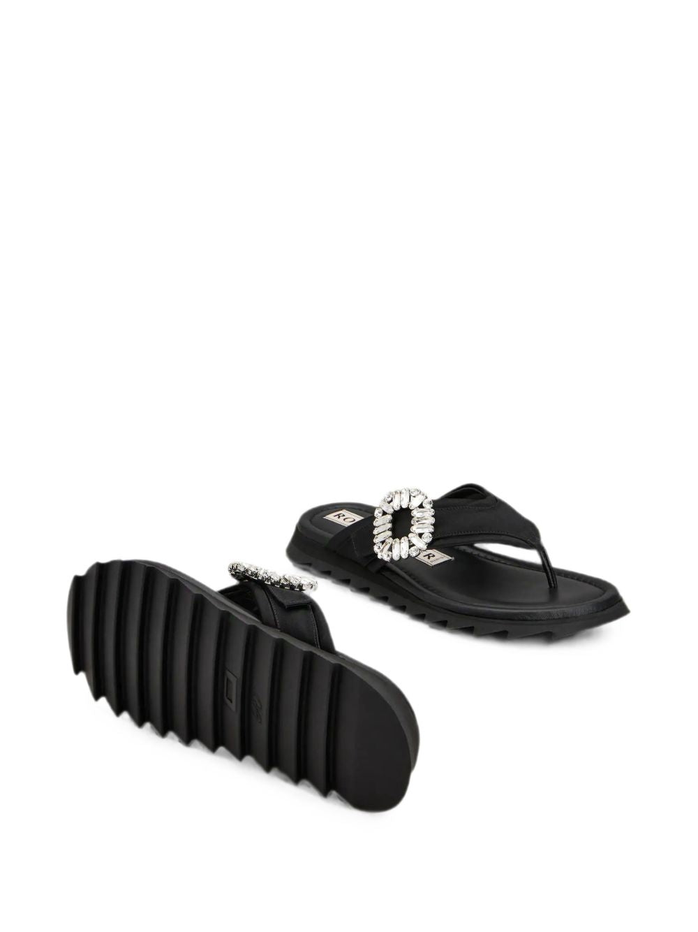 Roger Vivier Women Slidy Flip Satin Thong Sandals