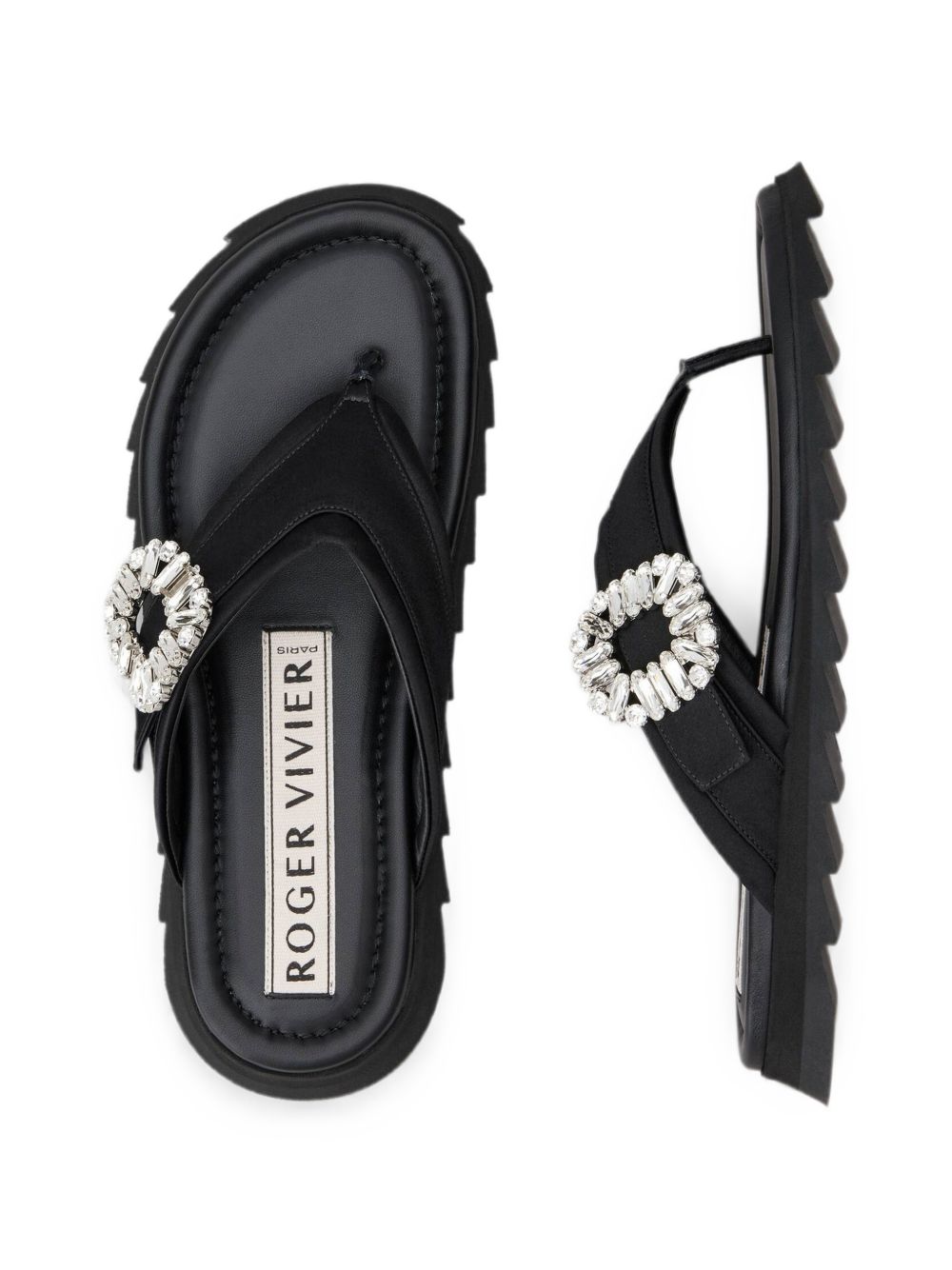 Roger Vivier Women Slidy Flip Satin Thong Sandals
