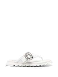Roger Vivier Women Slidy Flip Leather Thong Sandals