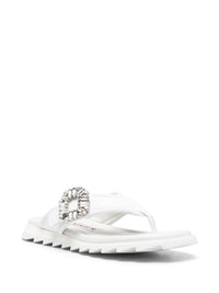 Roger Vivier Women Slidy Flip Leather Thong Sandals