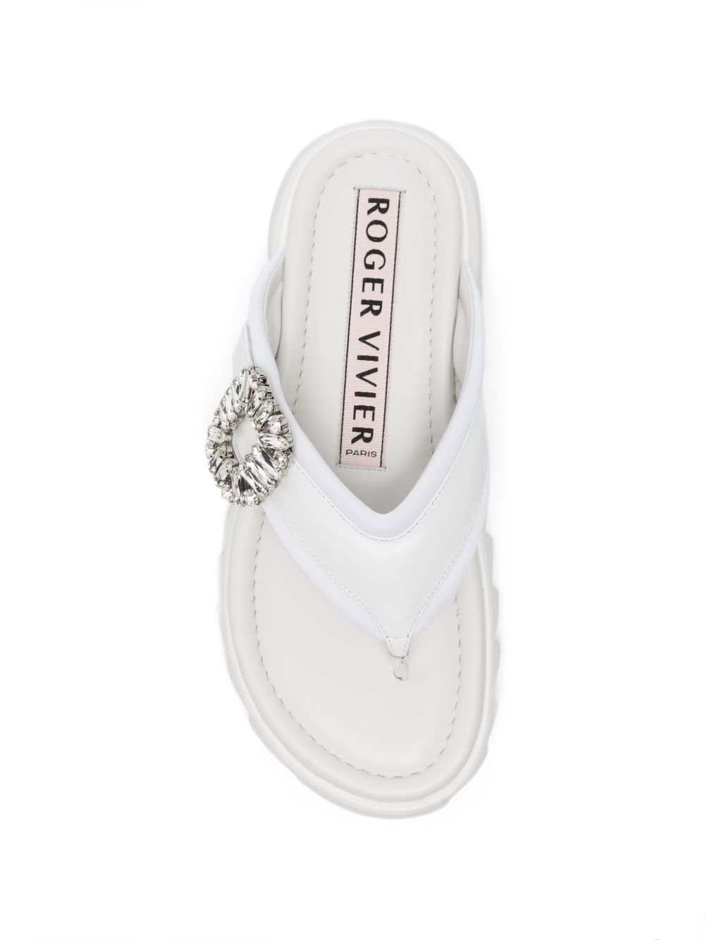 Roger Vivier Women Slidy Flip Leather Thong Sandals