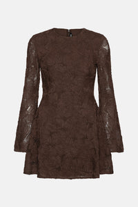 Rotate Rotate Women Flower Mesh Ls Mini Dress