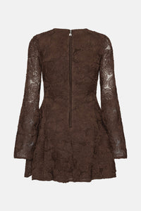 Rotate Rotate Women Flower Mesh Ls Mini Dress