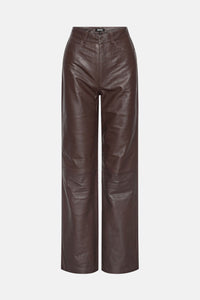 Rotate Rotate Women Straight Leather Pants