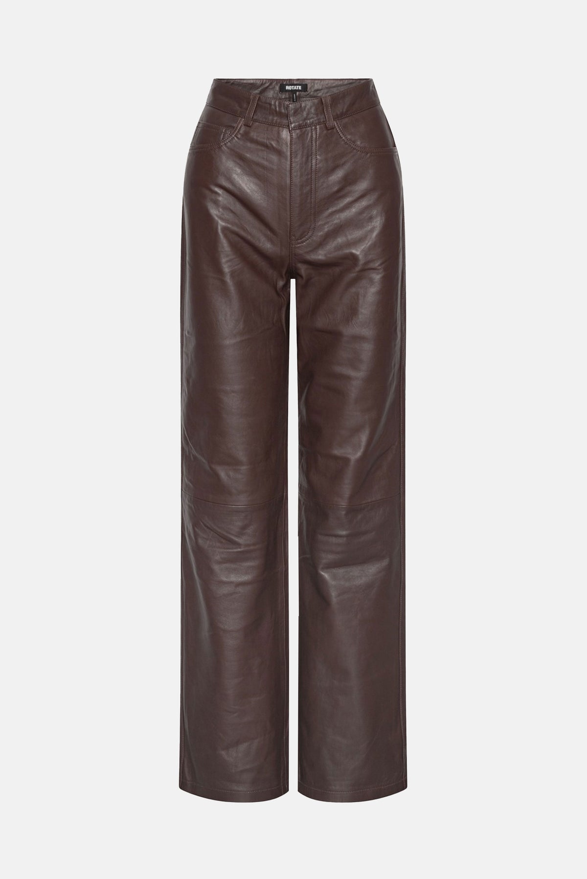 Rotate Rotate Women Straight Leather Pants