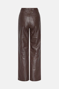 Rotate Rotate Women Straight Leather Pants