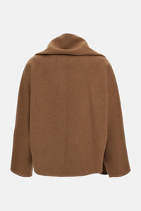 S Max Mara S Max Mara Women Cropped Double Pure Wool Drap Jacket With Scarf