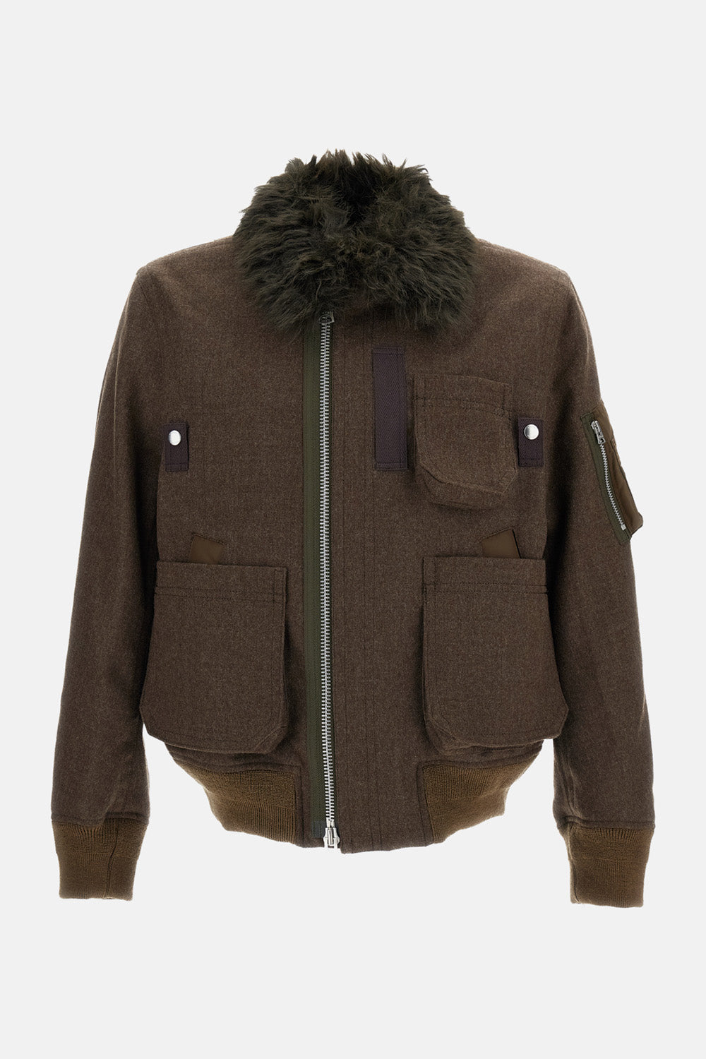 Sacai Men Wool Melton Jacket