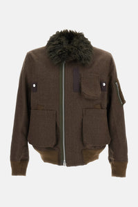Sacai Men Wool Melton Jacket