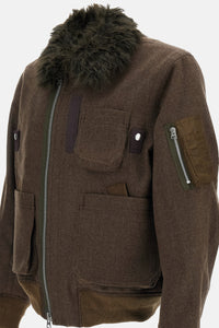 Sacai Men Wool Melton Jacket