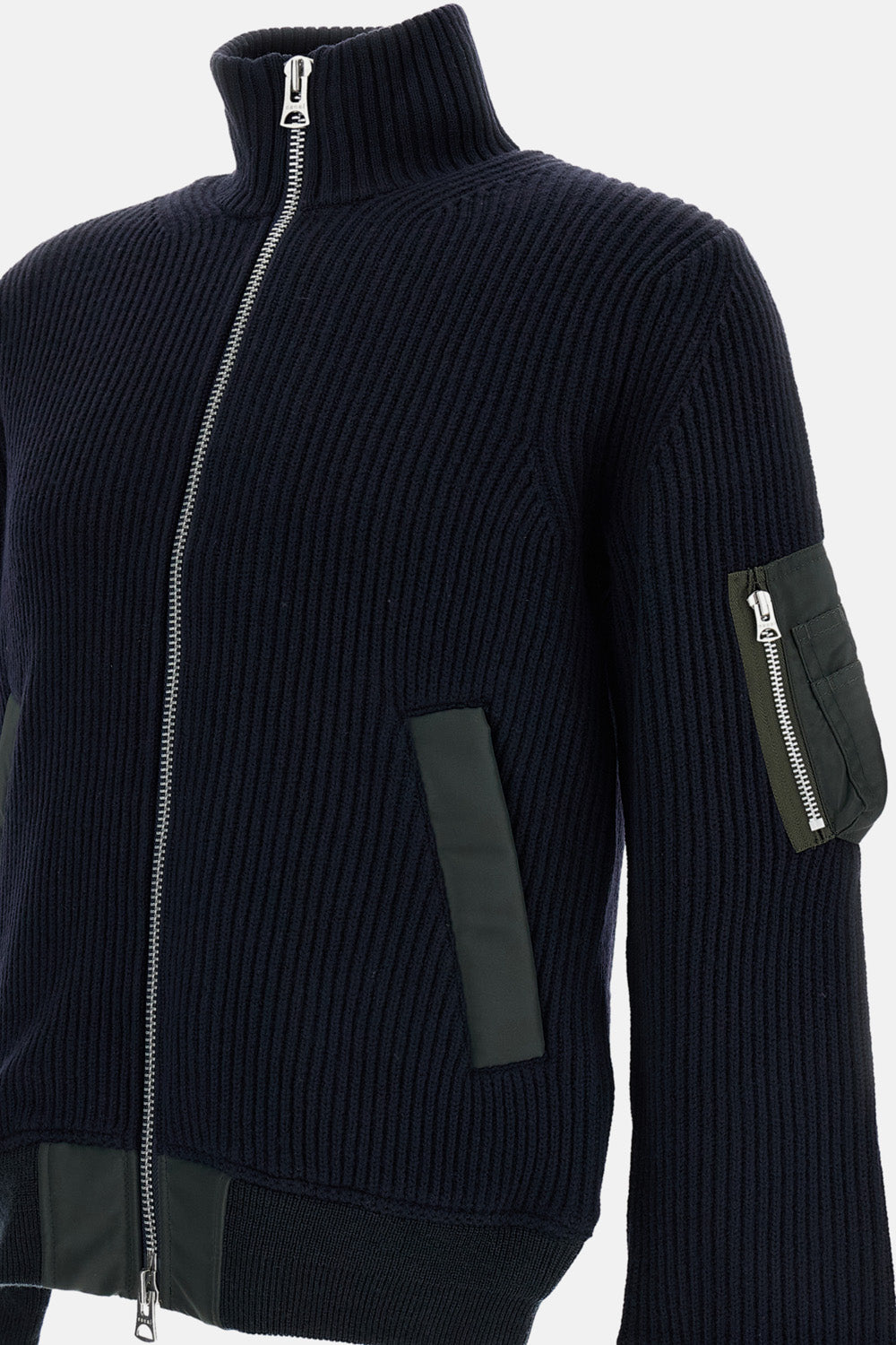 Sacai Men Wool Knit Fisherman Cardigan