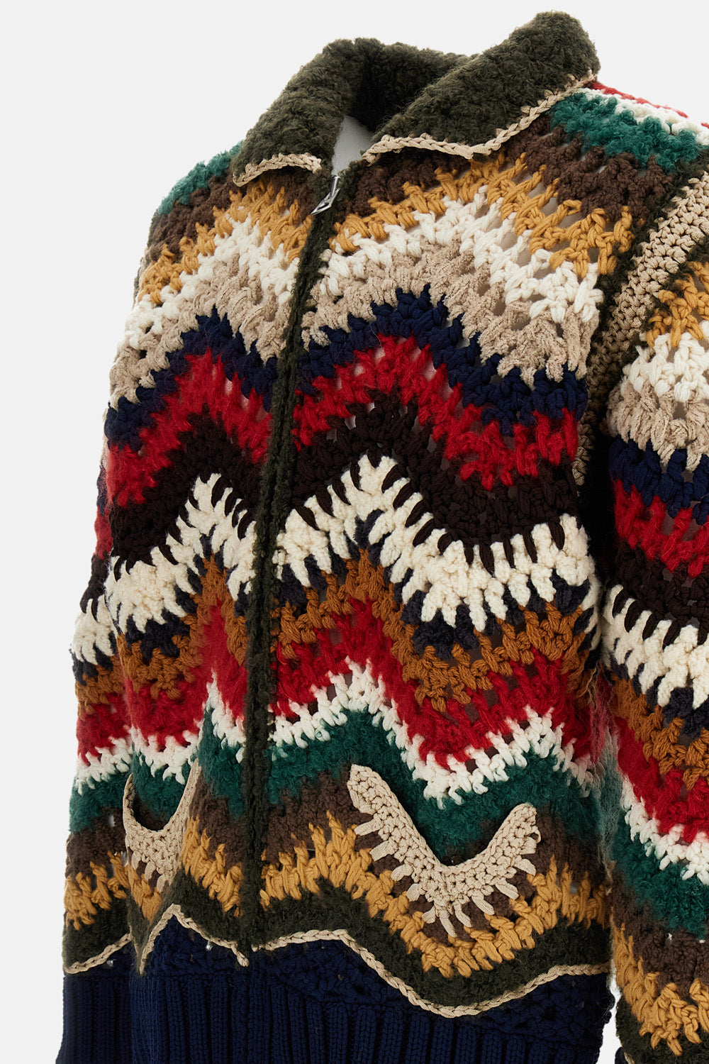 Sacai Men Mix Crochet Knit