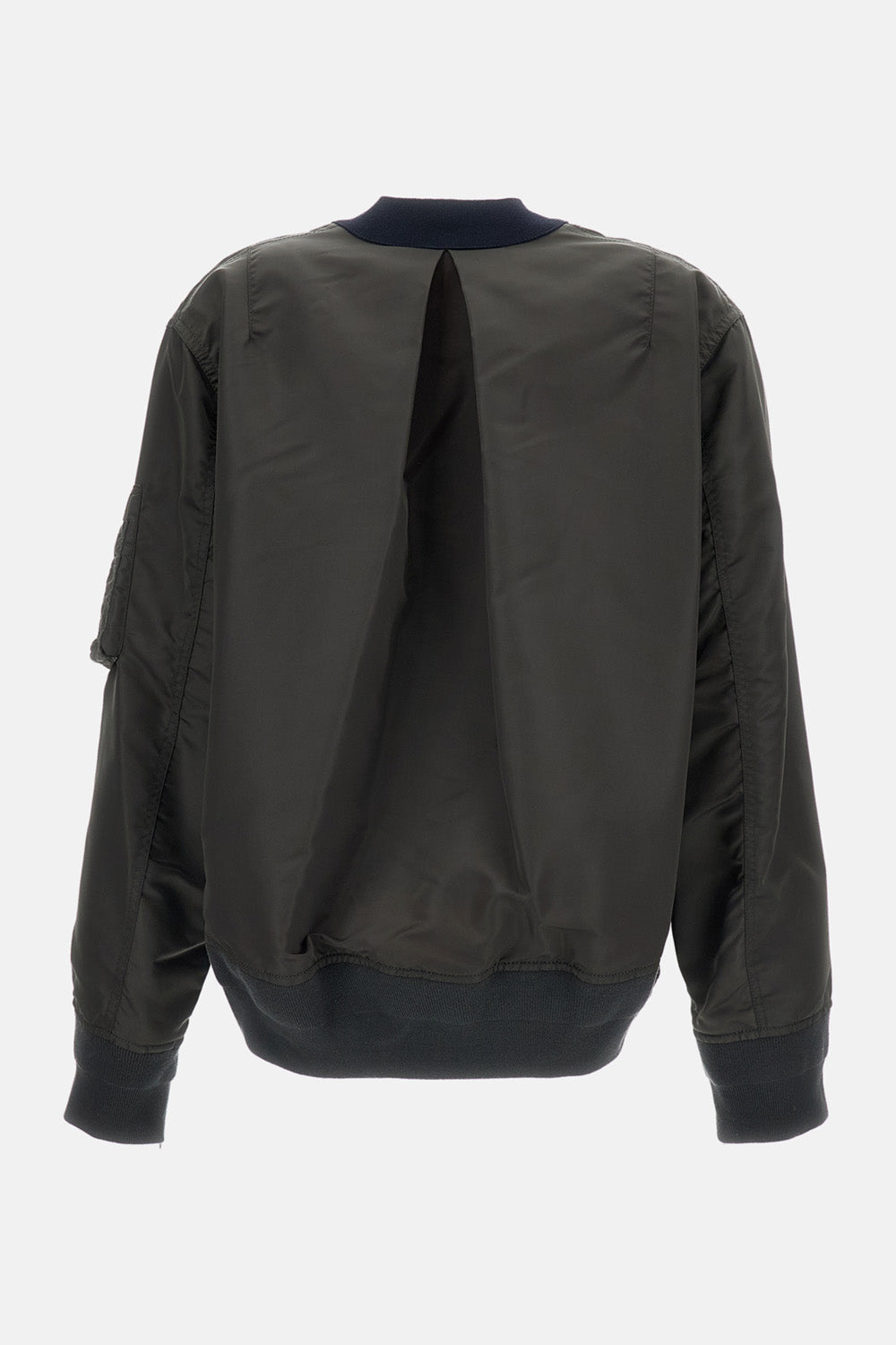 Sacai Sacai Women Nylon Twill X Cotton Knit Cardigan