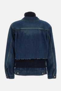 Sacai Sacai Women Denim X Wool Knit Jacket