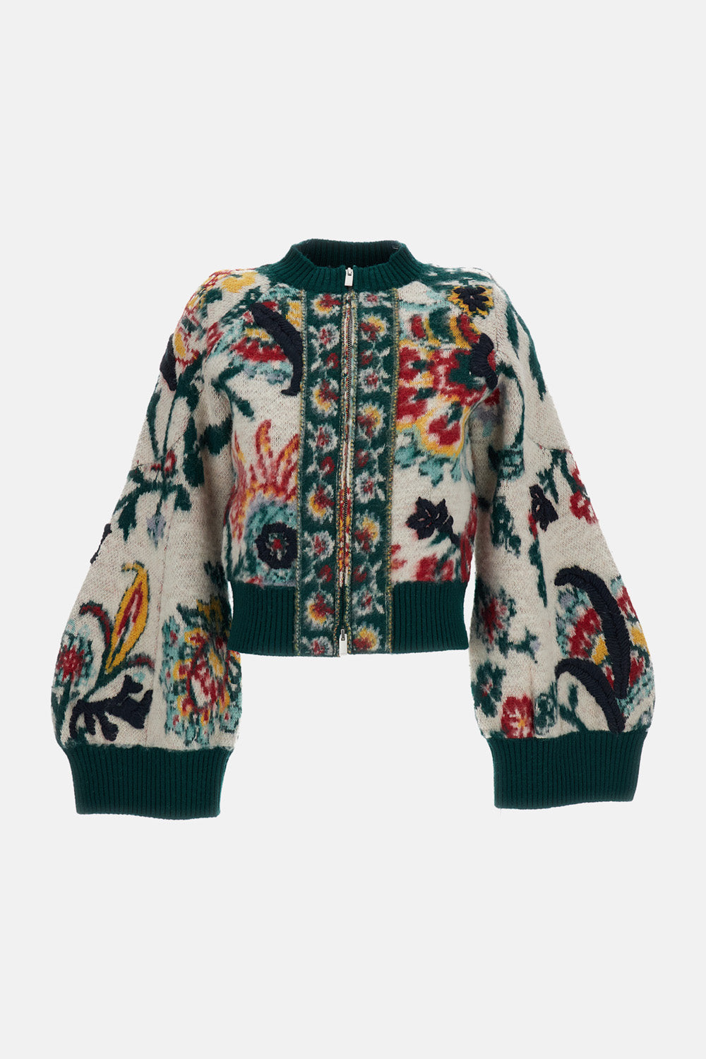 Sacai Sacai Women Floral Jacquard Knit Blouson