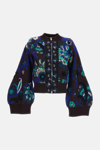 Sacai Women Floral Jacquard Knit Blouson