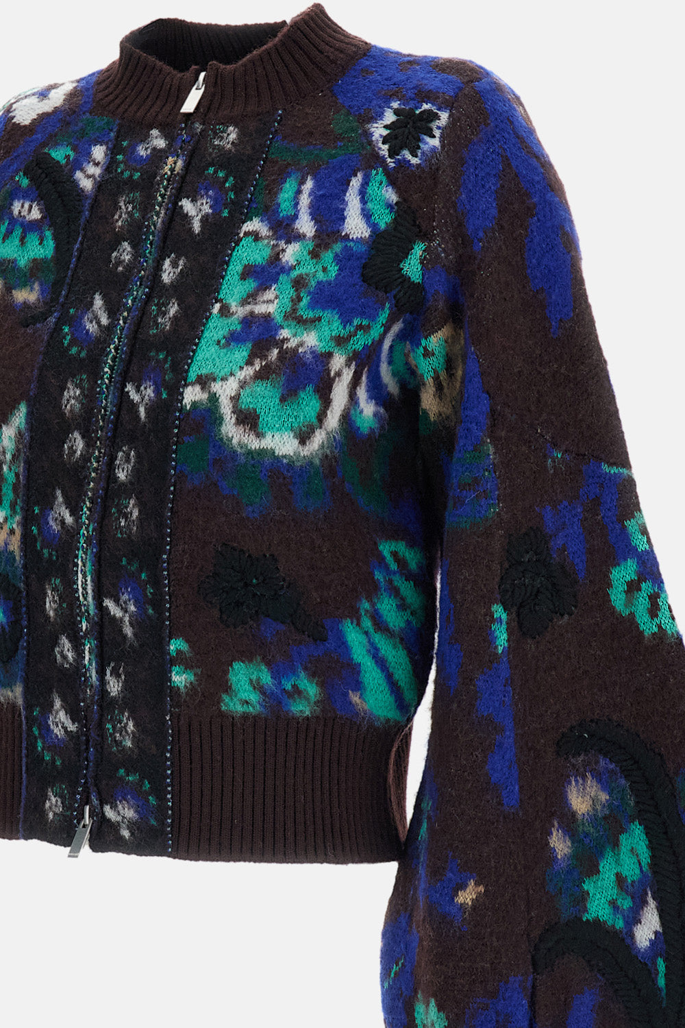 Sacai Women Floral Jacquard Knit Blouson