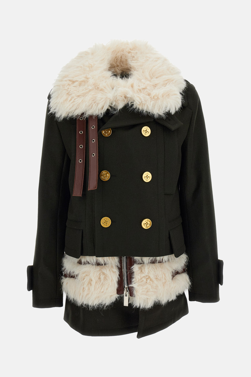 Sacai Sacai Women Wool Melton Coat