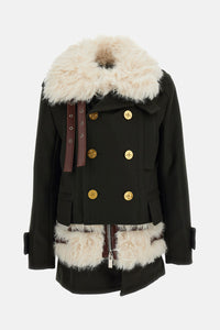 Sacai Sacai Women Wool Melton Coat