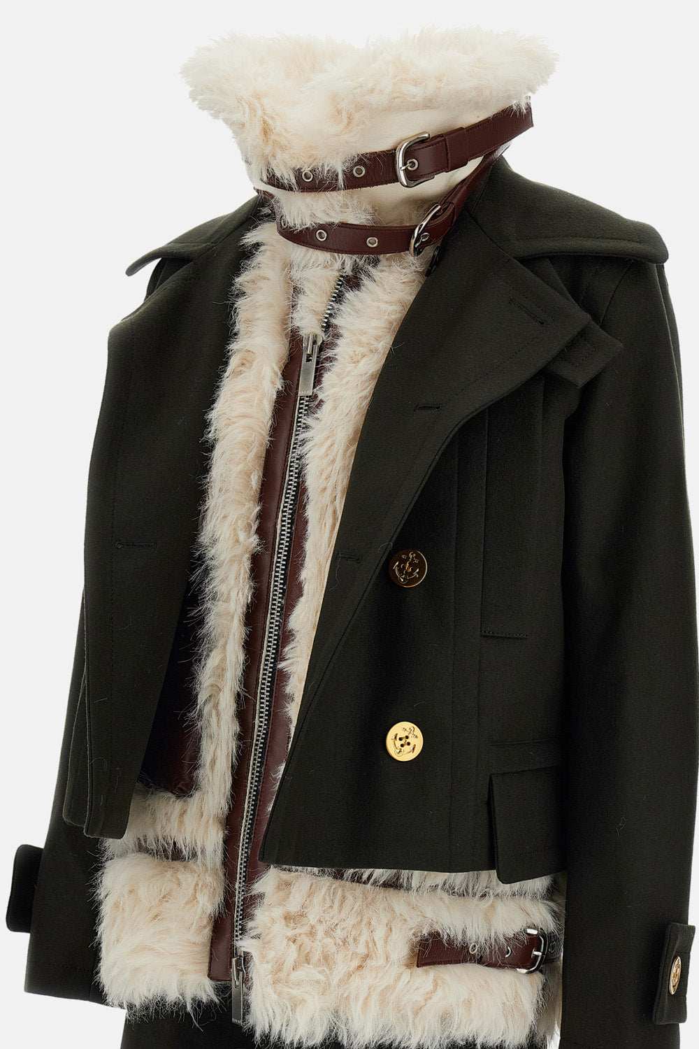 Sacai Sacai Women Wool Melton Coat