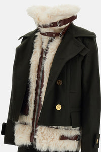 Sacai Sacai Women Wool Melton Coat