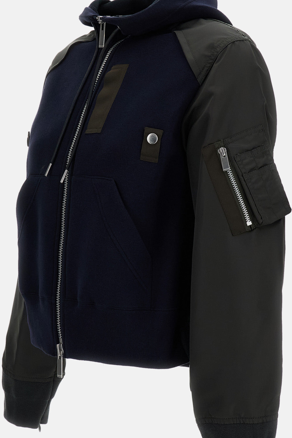 Sacai Sacai Women Sponge Sweat X Nylon Twill Hoodie