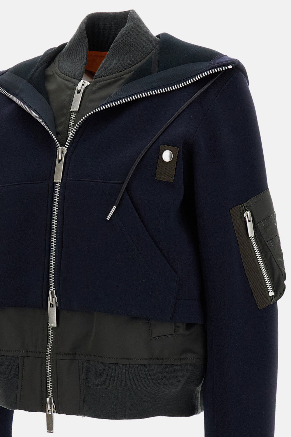 Sacai Sacai Women Bomber-Style Hooded Sweatshirt