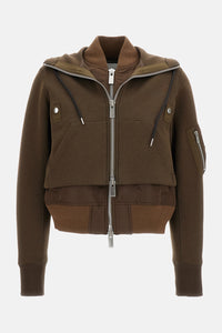 Sacai Women Bomber-Style Hooded Sweatshirt