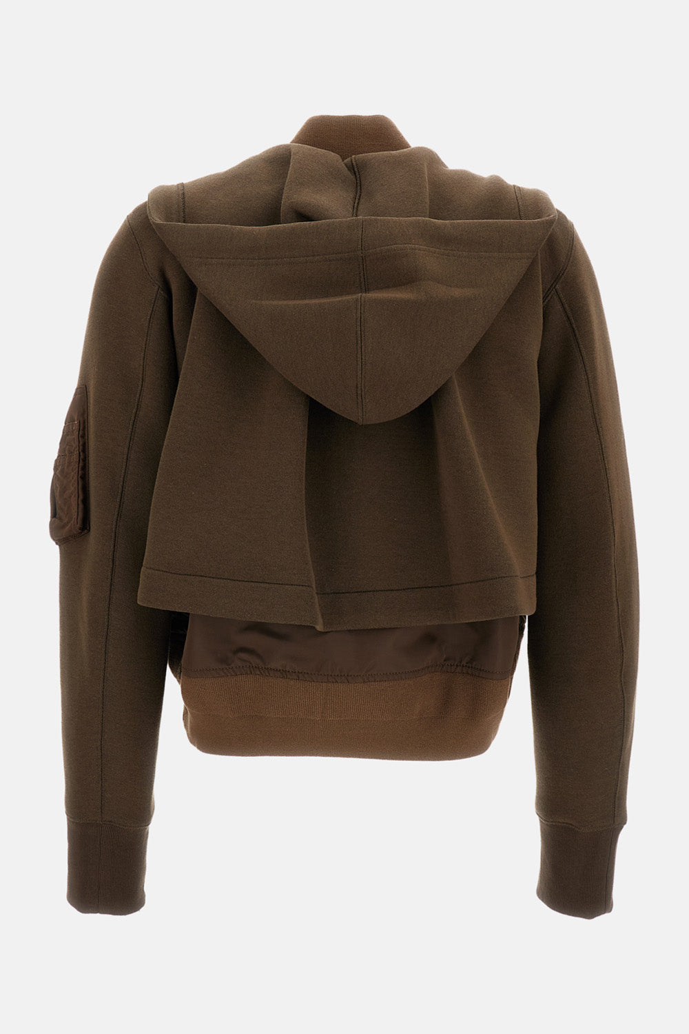 Sacai Women Bomber-Style Hooded Sweatshirt