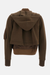 Sacai Women Bomber-Style Hooded Sweatshirt