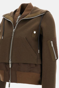 Sacai Women Bomber-Style Hooded Sweatshirt