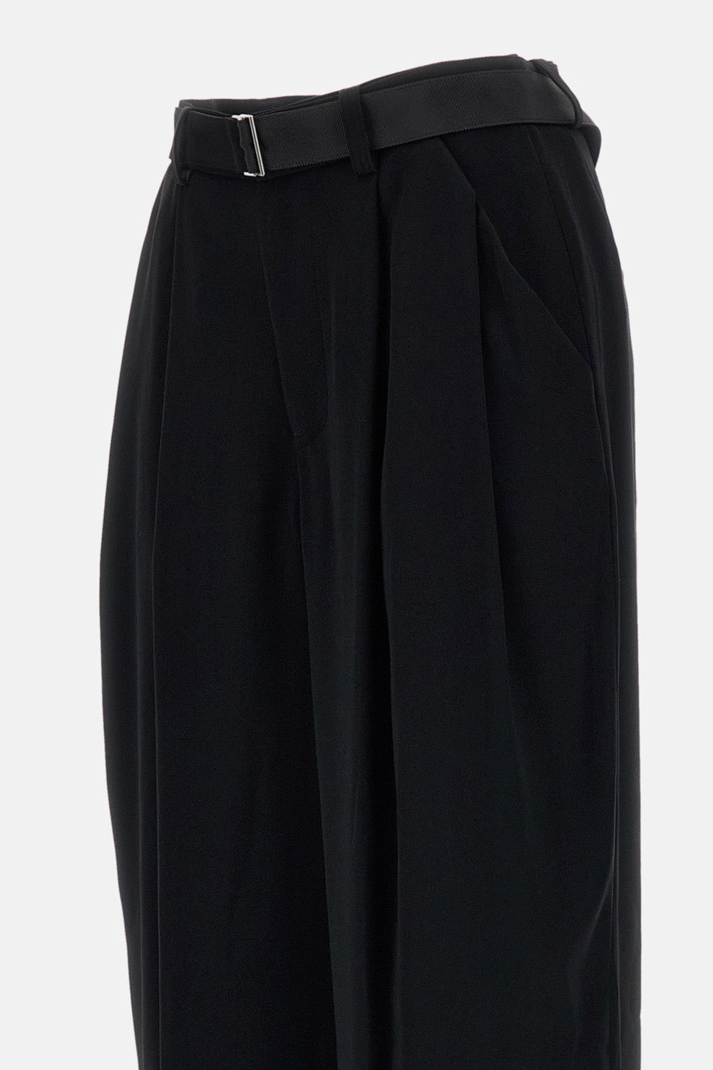 Sacai Women Wide Leg Crepe Back Satin Pants
