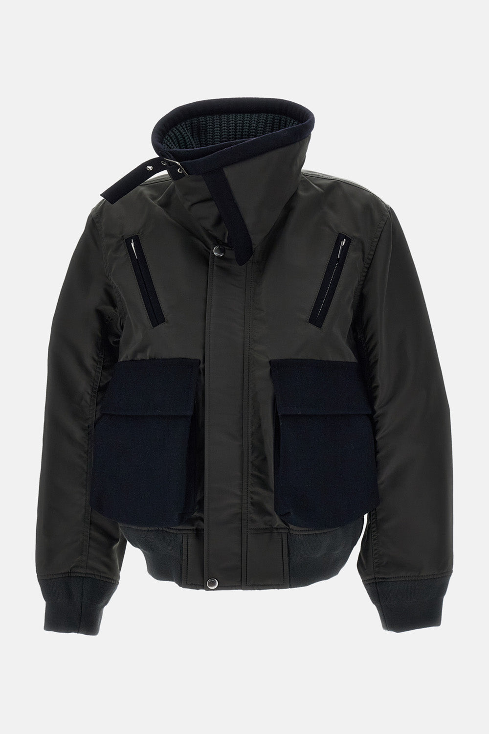 Sacai Sacai Women Nylon Twill X Wool Melton Blouson